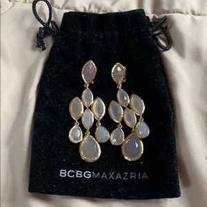 BCBG Gold and Stone Chandelier Earrings